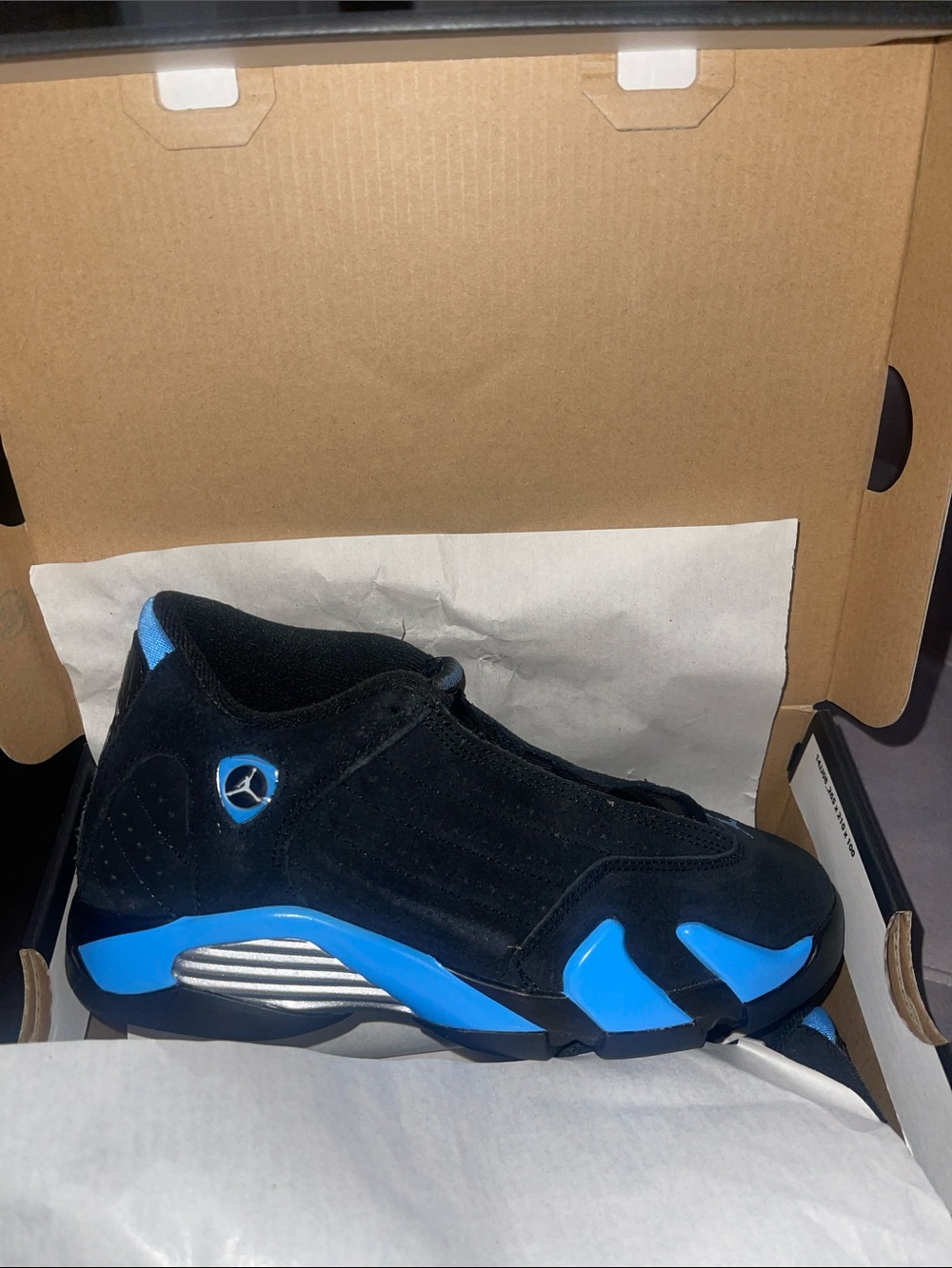 Jordan Kids Black and Blue Retro Low-Top Sneakers